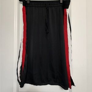 Who What Wear Black Skirt with Red and White Stripes